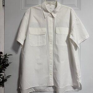 Wilfred Free Oversized Utility Button Up Shirt SZ Medium Cotton‎ Dressy